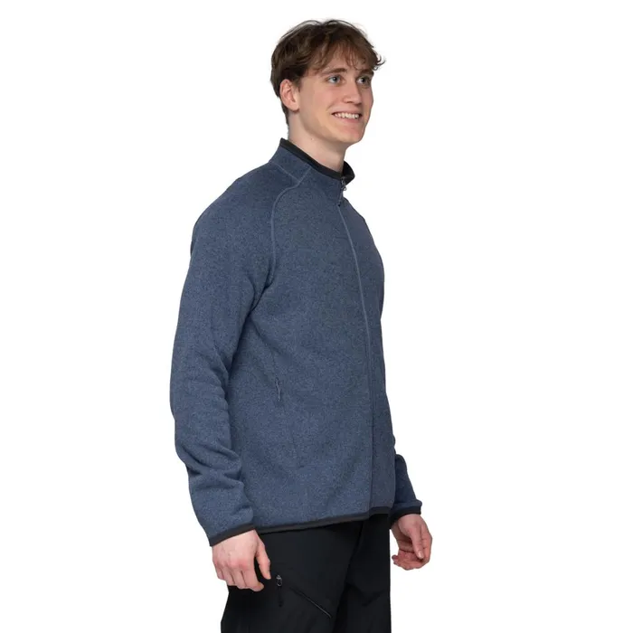 Men Bergans Of Norway Fleece Kamphaug Knitted Jacket Granite Blue