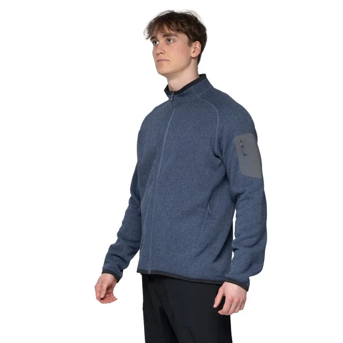 Men Bergans Of Norway Fleece Kamphaug Knitted Jacket Granite Blue