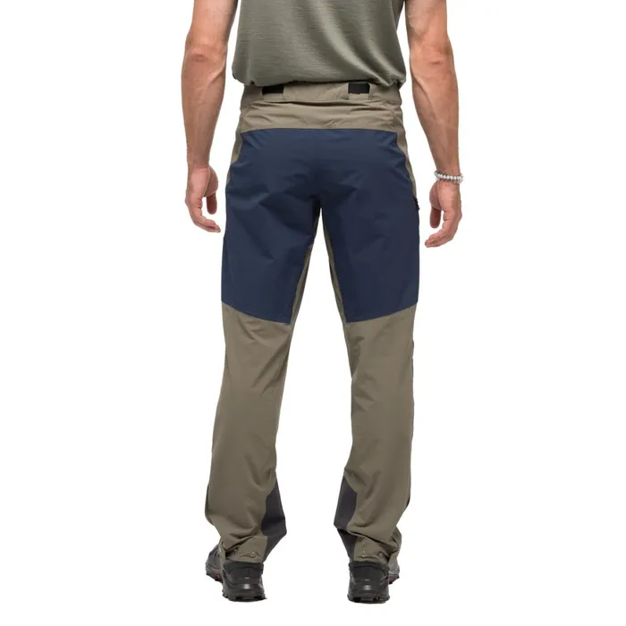 Men Bergans Of Norway Hiking Pants Vaagaa Softshell Pants Green Mud Navy