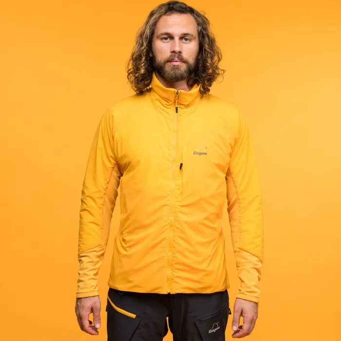 Men Bergans Of Norway Insulation Y Mountainline Light Insulated Air Jacket Mango Yellow Men Bergans Of Norway Insulation Y Mountainline Light Insulated Air Jacket Mango Yellow