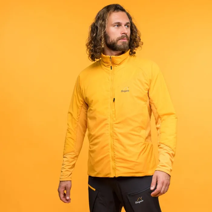 Men Bergans Of Norway Insulation Y Mountainline Light Insulated Air Jacket Mango Yellow