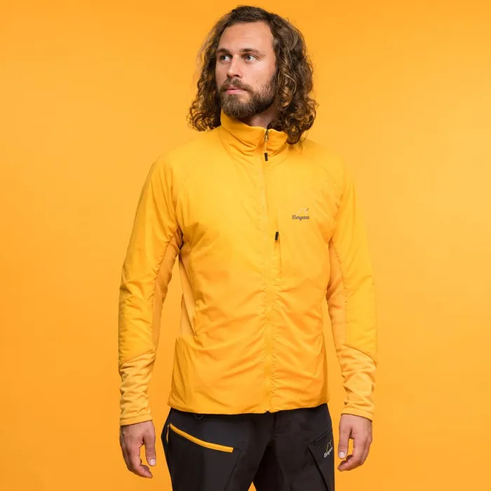 Men Bergans Of Norway Insulation Y Mountainline Light Insulated Air Jacket Mango Yellow