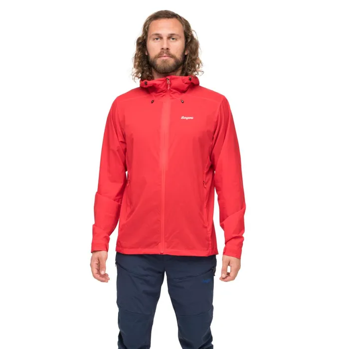 Men Bergans Of Norway Softshell Jackets Rabot Windbreaker Jacket Fire Red