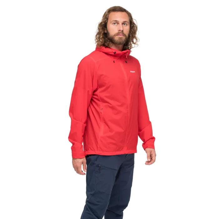 Men Bergans Of Norway Softshell Jackets Rabot Windbreaker Jacket Fire Red