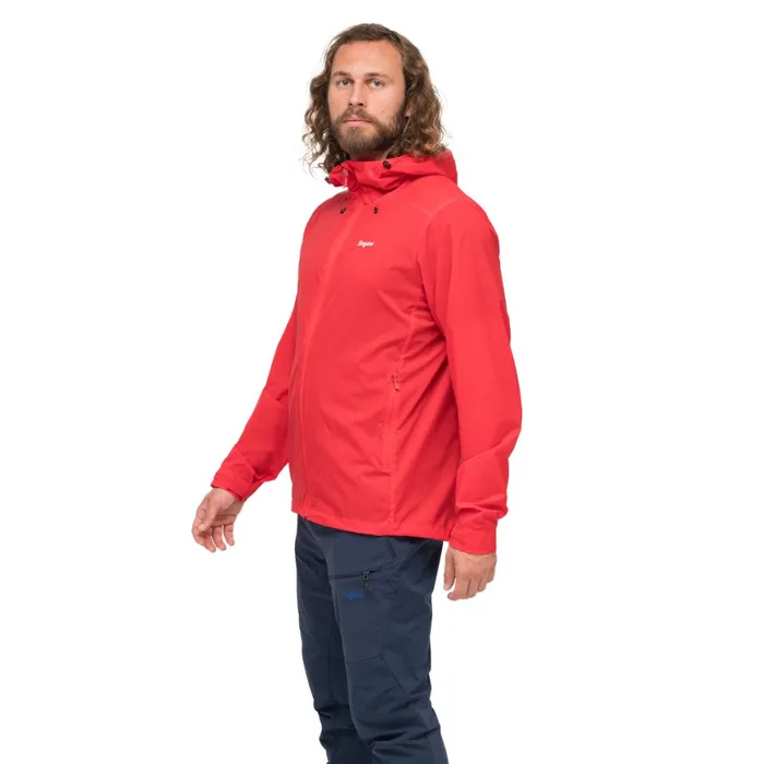 Men Bergans Of Norway Softshell Jackets Rabot Windbreaker Jacket Fire Red