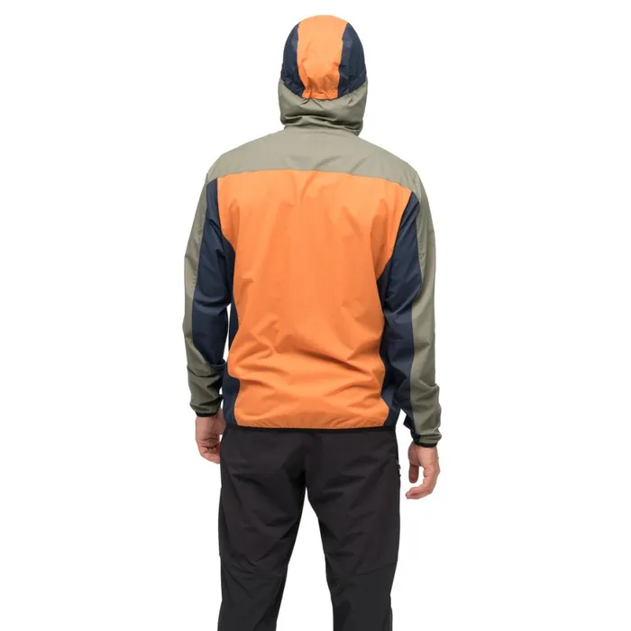 Men Bergans Of Norway Softshell Jackets Vaagaa Windbreaker Jacket Faded Orange Green Mud