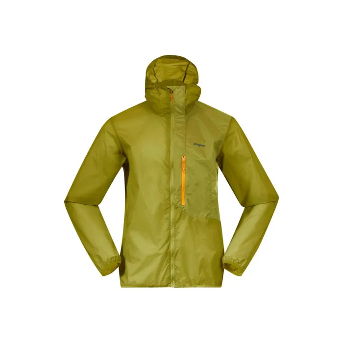 Men Bergans Of Norway Softshell Jackets Y Lightline Pure Windbreaker Jacket Golden Lime Green