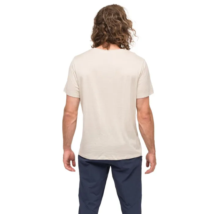 Men Bergans Of Norway TShirts Rabot Emblem Wool Tee Chalk Sand