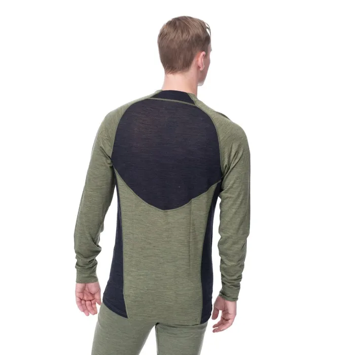 Men Bergans Of Norway Wool Longsleeved Shirts InnerLight Long Sleeve Olive Green