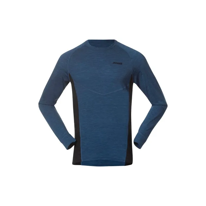 Men Bergans Of Norway Wool Longsleeved Shirts InnerLight Long Sleeve Orion Blue Solid Charcoal Men Bergans Of Norway Wool Longsleeved Shirts InnerLight Long Sleeve Orion Blue Solid Charcoal
