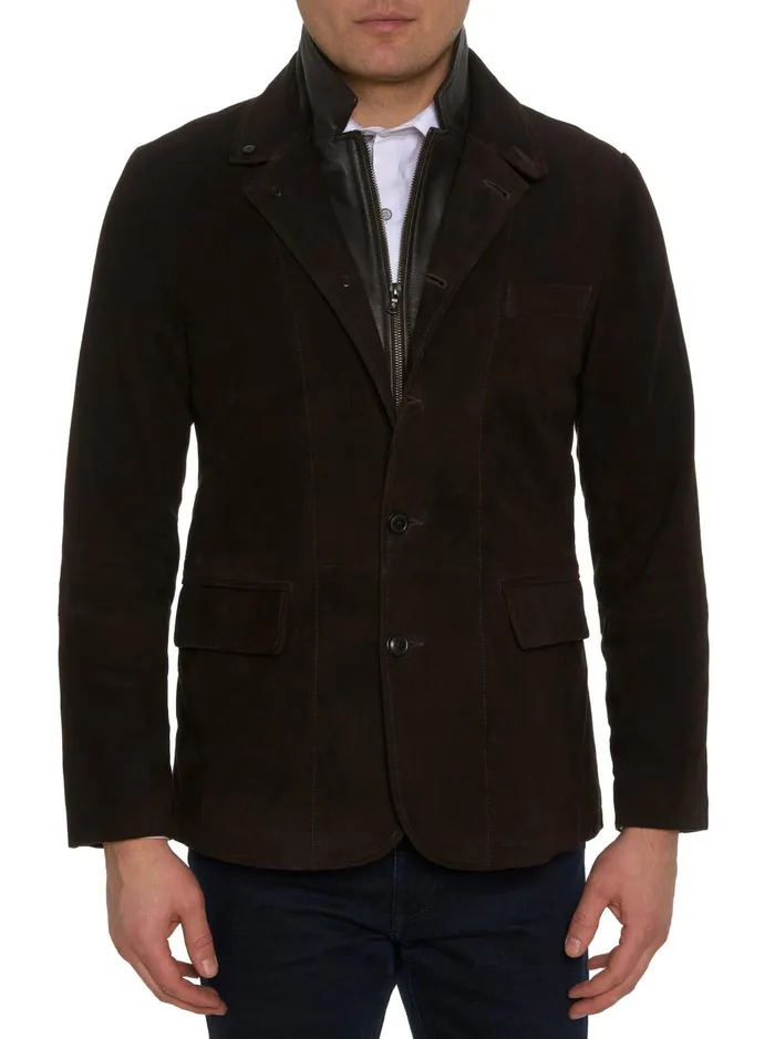 Men Blazers Robert Graham UPTOWN XVII LEATHER BLAZER Dark Brown
