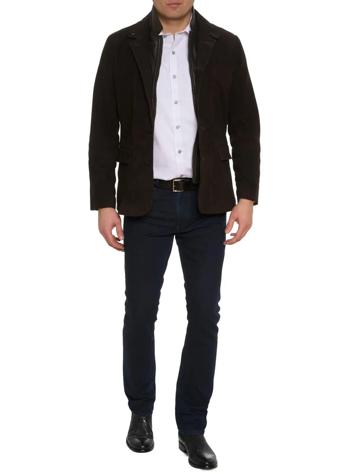 Men Blazers Robert Graham UPTOWN XVII LEATHER BLAZER Dark Brown
