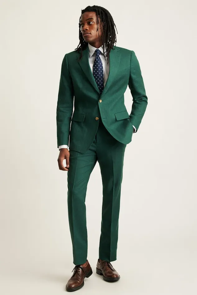 Men Bonobos Blazers and Sport Coats Jetsetter Italian Linen Blazer Mineral Green