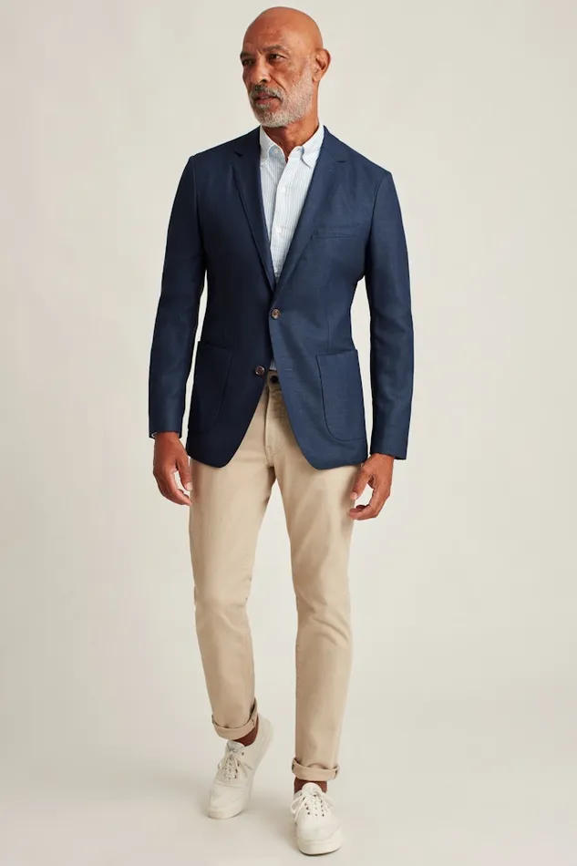 Men Bonobos Blazers and Sport Coats Unconstructed Italian Wool Blazer Bright Navy