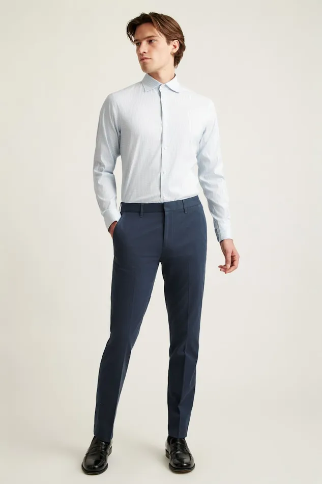 Men Bonobos Business Casual Shirts Sophisticated and Comfy Bonobos Jetsetter Stretch Dress Shirt Blue Enzo Plaid