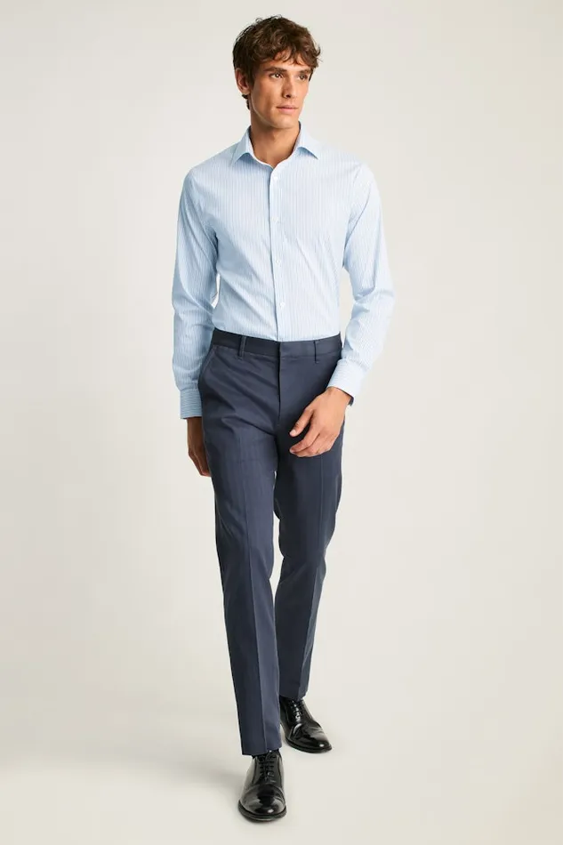 Men Bonobos Business Casual Shirts Sophisticated and Comfy Bonobos Jetsetter Stretch Dress Shirt Blue Mountain Stripe