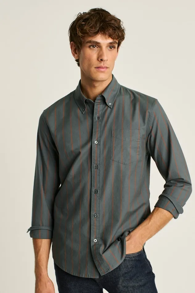 Men Bonobos Casual Shirts Everyday Oxford Shirt Classic Oxford Button Down Green Rust Stripe Men Bonobos Casual Shirts Everyday Oxford Shirt Classic Oxford Button Down Green Rust Stripe