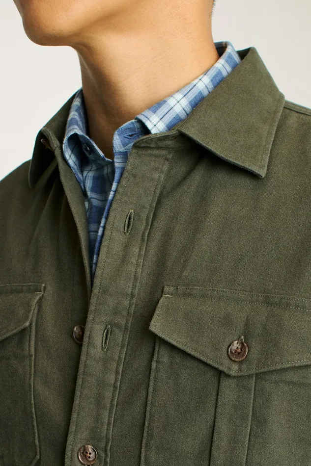 Men Bonobos Casual Shirts Moleskin Overshirt Heather Olive Green Men Bonobos Casual Shirts Moleskin Overshirt Heather Olive Green
