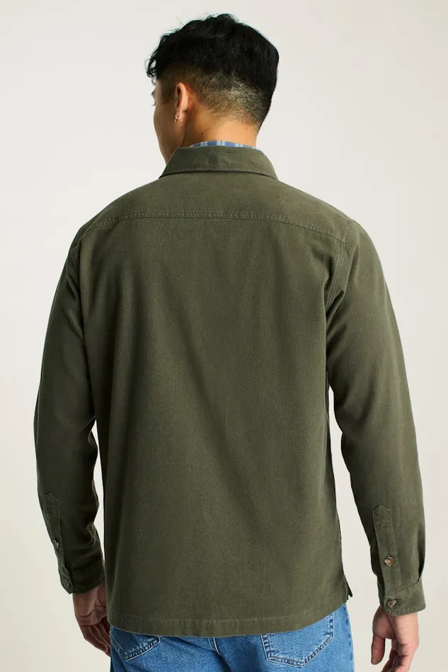 Men Bonobos Casual Shirts Moleskin Overshirt Heather Olive Green Men Bonobos Casual Shirts Moleskin Overshirt Heather Olive Green