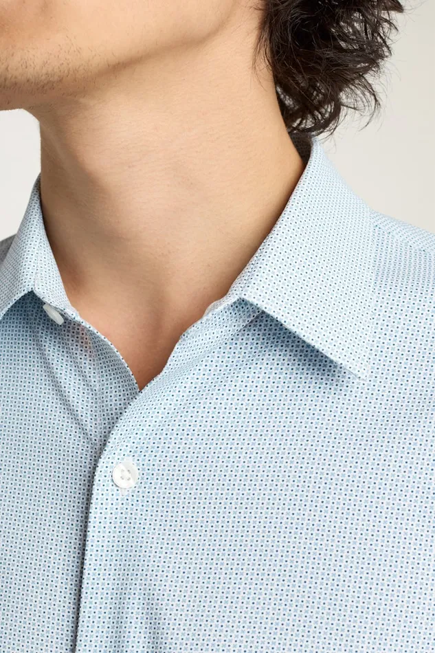 Men Bonobos Casual Shirts Tech Button Down Shirt Blue Micro Tile Geo Men Bonobos Casual Shirts Tech Button Down Shirt Blue Micro Tile Geo