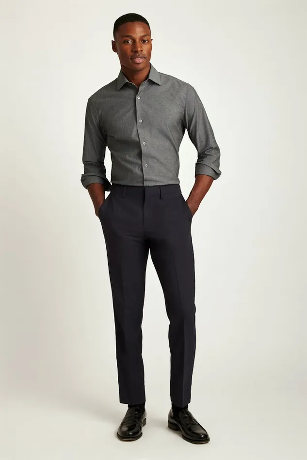 Men Bonobos Formal Dress Shirts Sophisticated and Comfy Bonobos Jetsetter Stretch Dress Shirt Gray Chambray