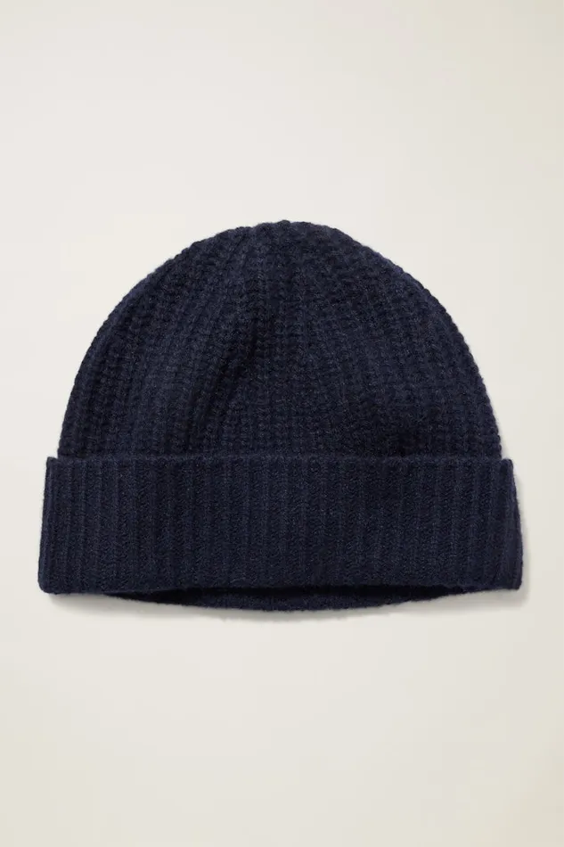 Men Bonobos Hats and More Cashmere Beanie Dark Navy Blue
