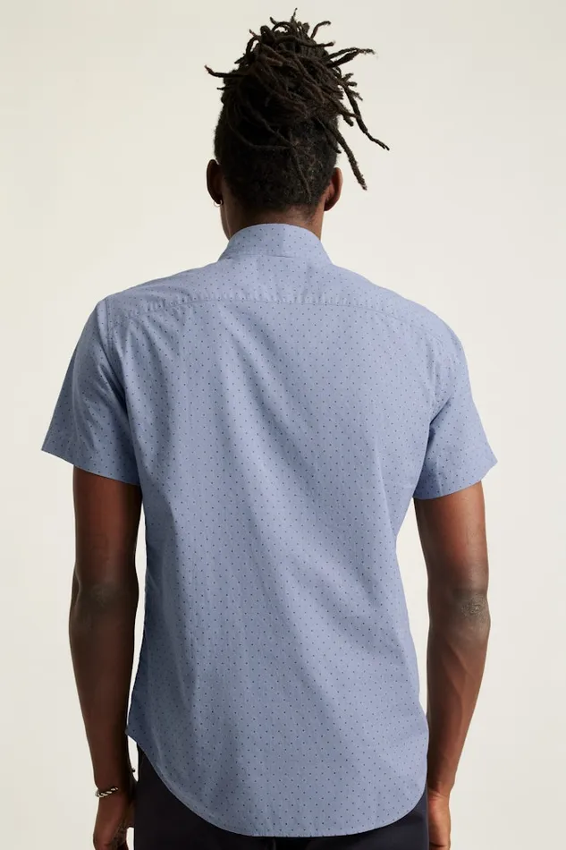 Men Bonobos Short Sleeve Shirts Button Up Your Style With Bonobos039 Riviera Short Sleeve Shirt Navy Chambray Dot