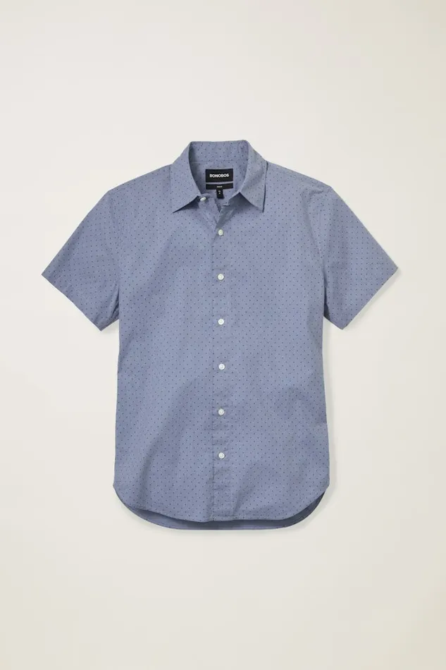 Men Bonobos Short Sleeve Shirts Button Up Your Style With Bonobos039 Riviera Short Sleeve Shirt Navy Chambray Dot