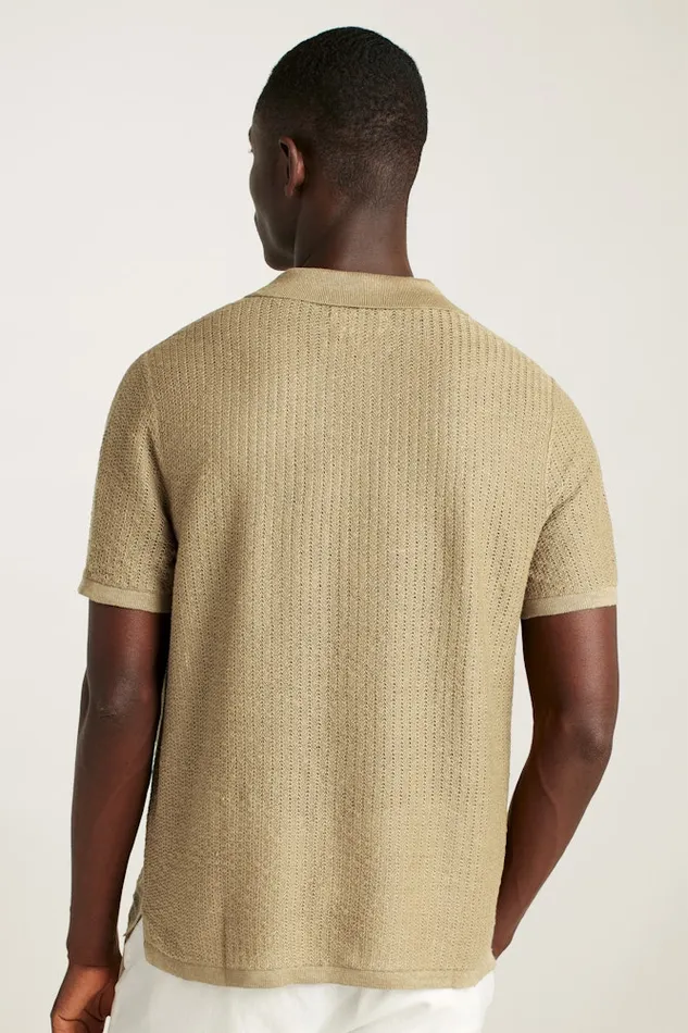 Men Bonobos Sweater Polos Hudson Cabana Sweater Polo Tan Italian Linen Men Bonobos Sweater Polos Hudson Cabana Sweater Polo Tan Italian Linen