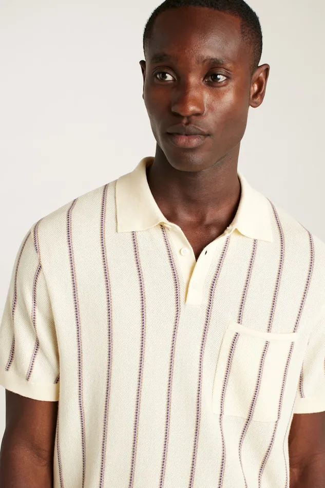 Men Bonobos Sweater Polos Hudson Sweater Polo Ivory Cotton Stripe Men Bonobos Sweater Polos Hudson Sweater Polo Ivory Cotton Stripe