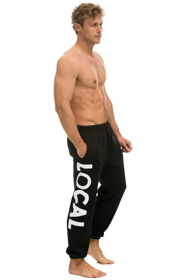 Men Bottoms Aviator Nation LOCALS ONLY SWEATPANTS 8211 BLACK