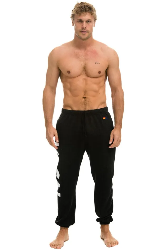 Men Bottoms Aviator Nation LOCALS ONLY SWEATPANTS 8211 BLACK Men Bottoms Aviator Nation LOCALS ONLY SWEATPANTS 8211 BLACK