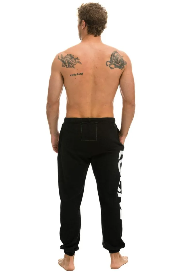 Men Bottoms Aviator Nation LOCALS ONLY SWEATPANTS 8211 BLACK Men Bottoms Aviator Nation LOCALS ONLY SWEATPANTS 8211 BLACK