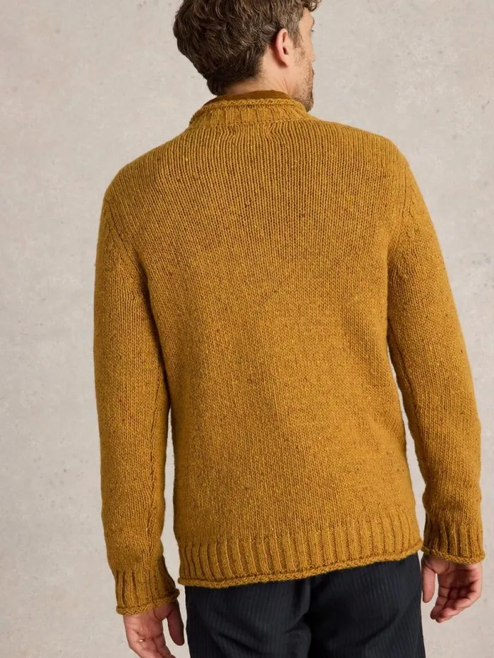 Men Cable Mix Wool Crew Neck Mid Yellow White Stuff Knitwear Men Cable Mix Wool Crew Neck Mid Yellow White Stuff Knitwear