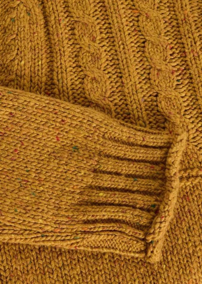 Men Cable Mix Wool Crew Neck Mid Yellow White Stuff Knitwear Men Cable Mix Wool Crew Neck Mid Yellow White Stuff Knitwear