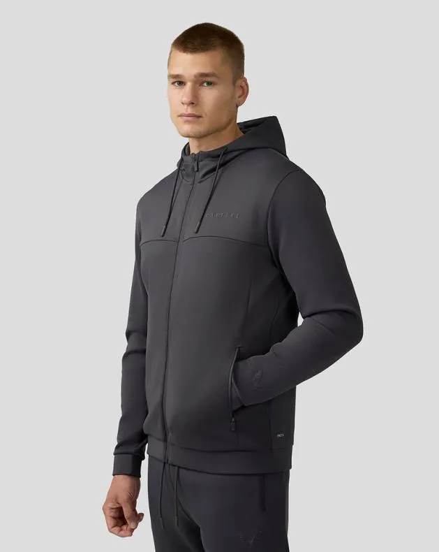 Men Castore Hoodies Scuba Long Sleeve Zip Through Hoodie 8211 Charcoal