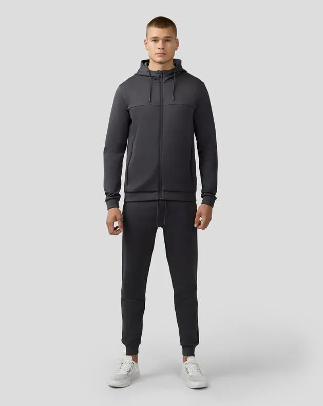 Men Castore Hoodies Scuba Long Sleeve Zip Through Hoodie 8211 Charcoal