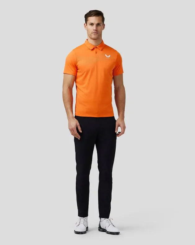 Men Castore Polos Golf Engineered Knit Polo 8211 Deep Orange