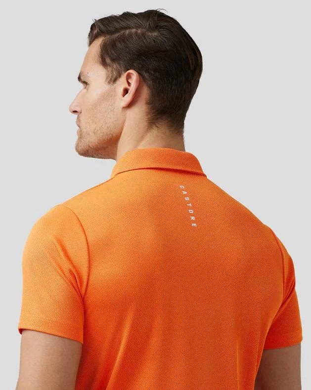 Men Castore Polos Golf Engineered Knit Polo 8211 Deep Orange