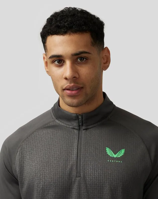 Men Castore Tops Adapt Embossed Quarter Zip Top 8211 Grey