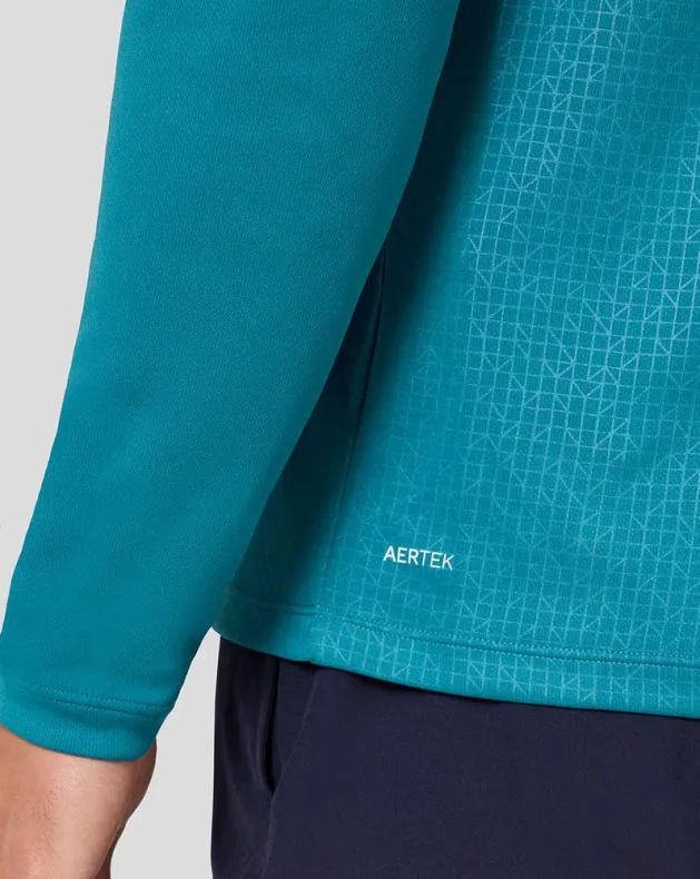 Men Castore Tops Adapt Long Sleeve Lightweight Quarter Zip Top 8211 Dark Aqua