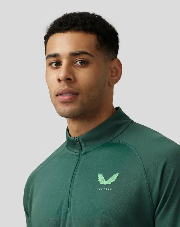 Men Castore Tops Adapt Quarter Zip Top 8211 Green
