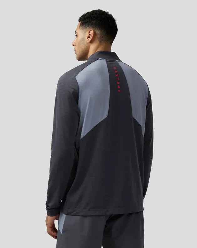 Men Castore Tops Apex Aeromesh Quarter Zip 8211 Pewter Blue