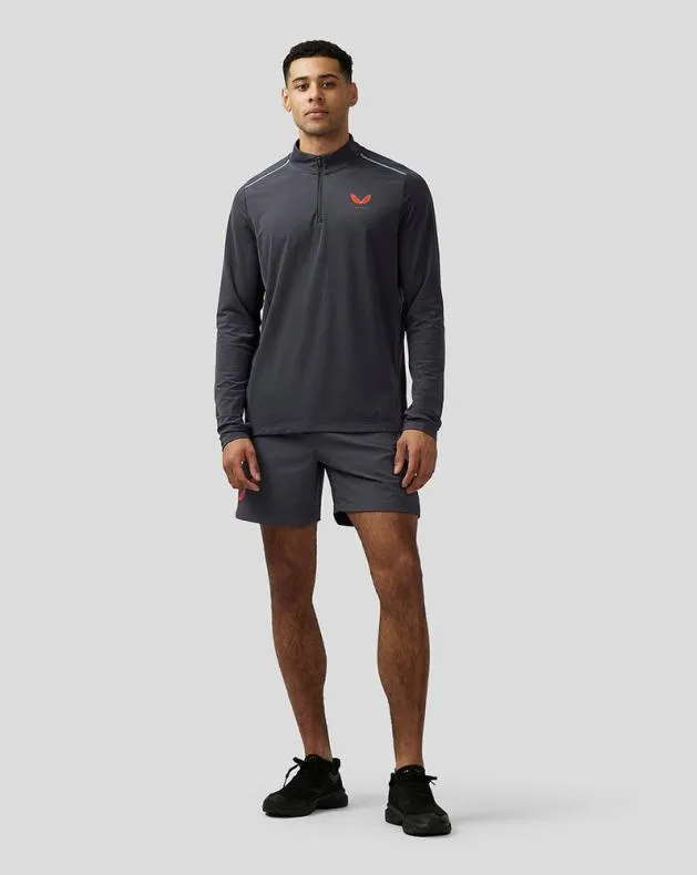 Men Castore Tops Apex Aeromesh Quarter Zip 8211 Pewter Blue