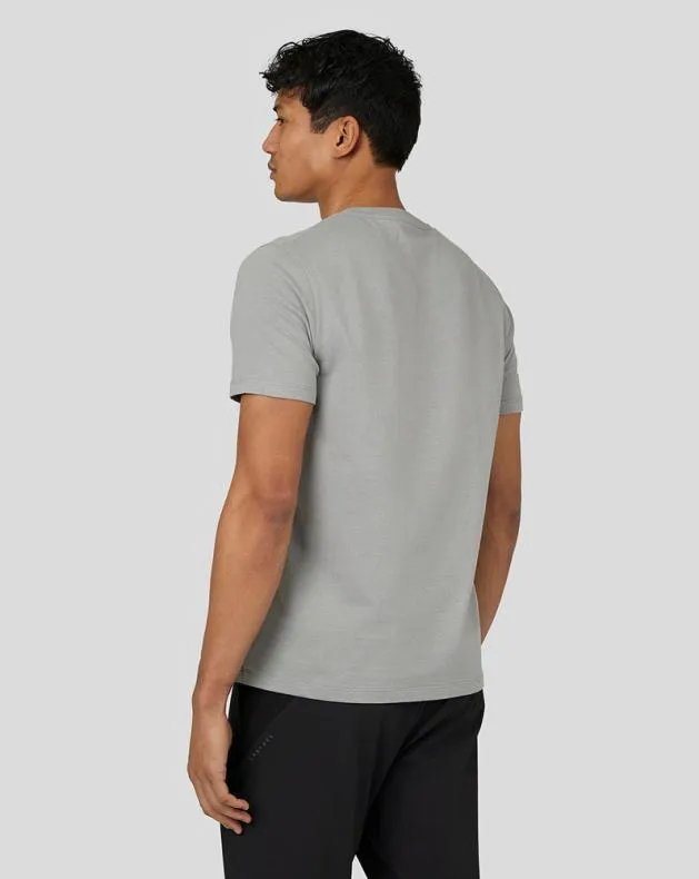 Men Castore Tops Flex Short Sleeve Woven TShirt 8211 Steel