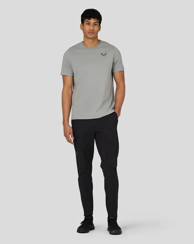 Men Castore Tops Flex Short Sleeve Woven TShirt 8211 Steel