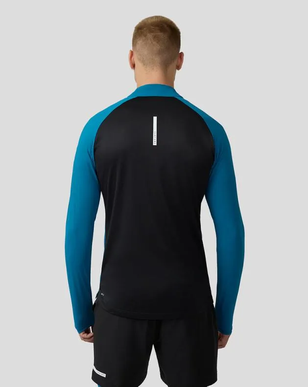 Men Castore Tops Flow Long Sleeve Breathable Quarter Zip Top 8211 Dark Aqua