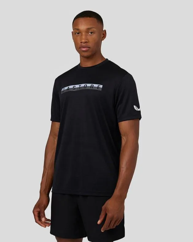 Men Castore Tops Short Sleeve Graphic Raglan TShirt 8211 Black