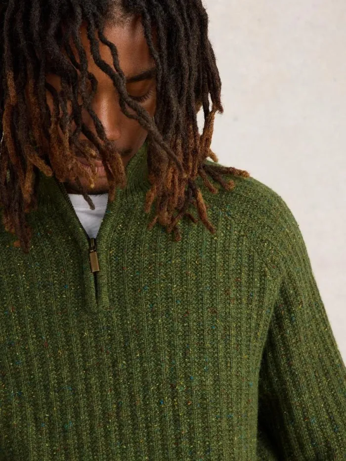 Men Chunky Funnel Neck Wool Jumper Green Multi White Stuff Knitwear Men Chunky Funnel Neck Wool Jumper Green Multi White Stuff Knitwear