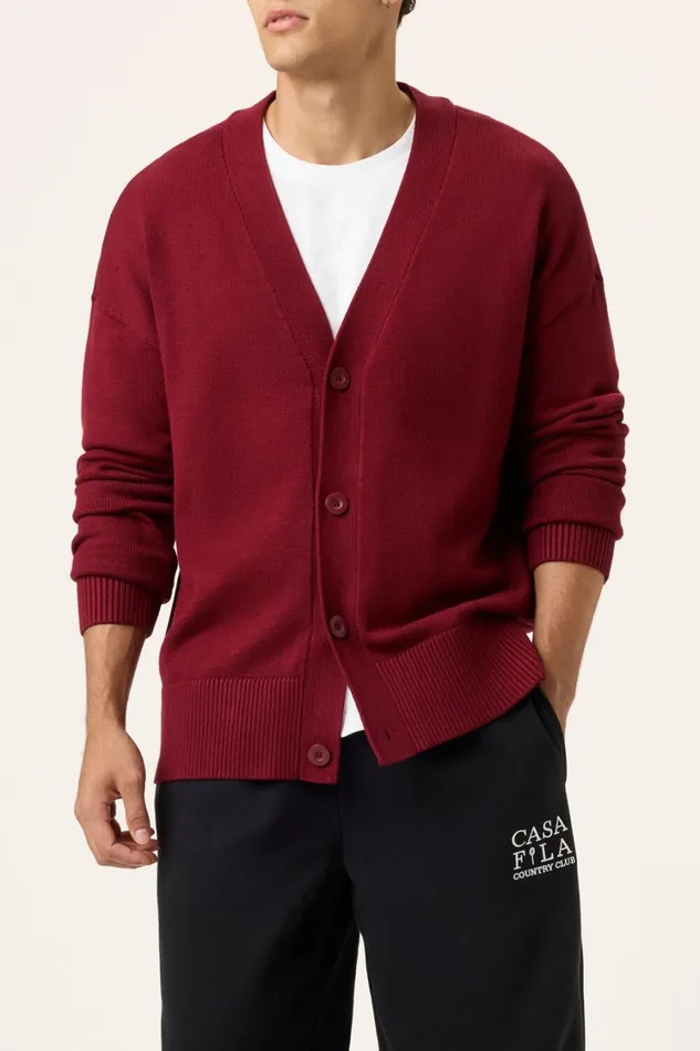 Men Coats and Jackets Fila Baseline Cardigan 600 Syrah Men Coats and Jackets Fila Baseline Cardigan 600 Syrah